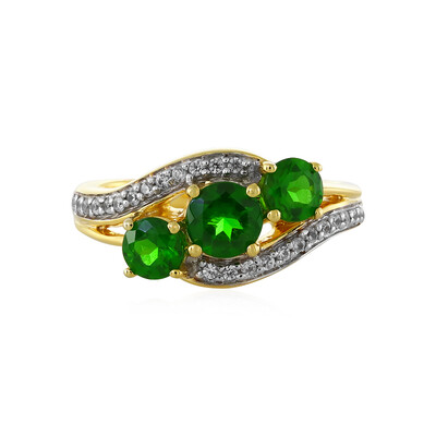 Zilveren ring met een Russische diopsied