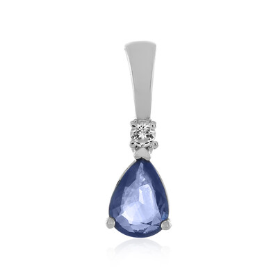 Zilveren hanger met een blauwe saffier