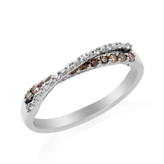 Zilveren ring met I2 Champagne Diamanten