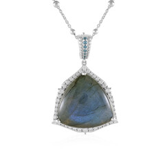 Zilveren halsketting met een labradoriet (Dallas Prince Designs)