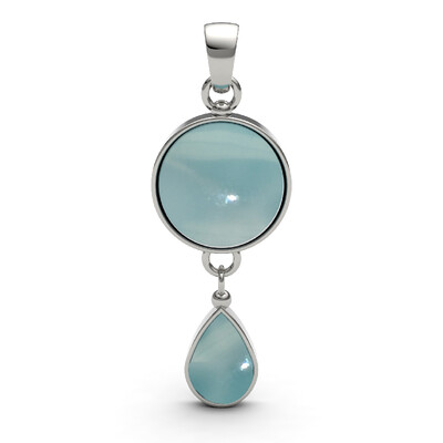 Zilveren hanger met een larimar