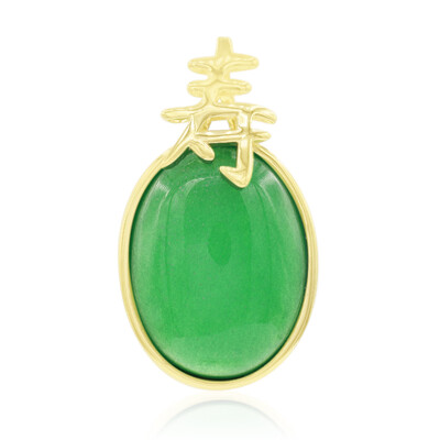 Zilveren hanger met een groene agaat