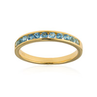 Zilveren ring met Santa Maria-aquamarijnstenen