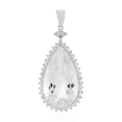 Zilveren hanger met een witte kwarts