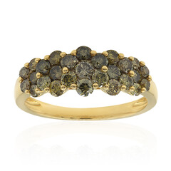 Gouden ring met SI1 Groene diamanten (CIRARI)