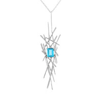 Zilveren halsketting met een Paraiba Topaas