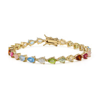 Zilveren armband met Zwitsers-blauwe topaasstenen