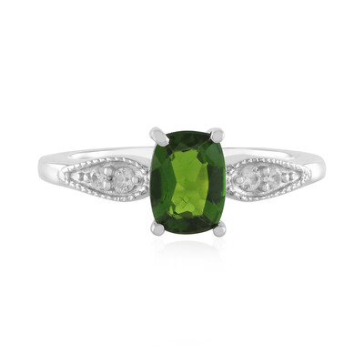 Zilveren ring met een Russische diopsied