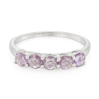 Zilveren ring met Onverhitte Purper Saffieren