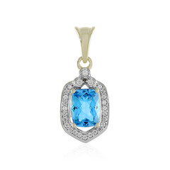 Gouden hanger met een Zwitsers-blauwe topaas (Adela Gold)
