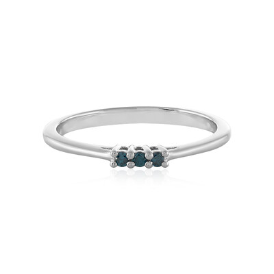Zilveren ring met I3 Champagne Diamanten