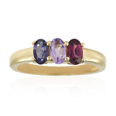 Zilveren ring met een ioliet