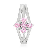 Zilveren hanger met Padparadscha saffieren