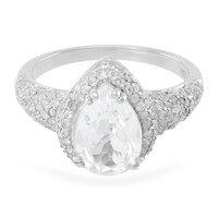 Zilveren ring met een gletsjer-topaas