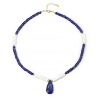 Zilveren halsketting met een lapis lazuli