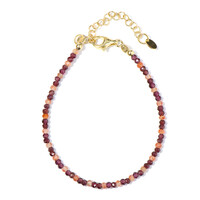 Zilveren armband met magenta granaten