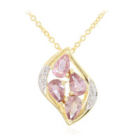 Gouden halsketting met Onverhitte Padparadscha Saffieren (AMAYANI)