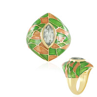 Zilveren ring met een groene amethist (Adela Silber)