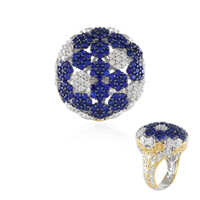 Zilveren ring met kobaltblauwe spinelstenen (Gems en Vogue)