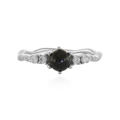 Zilveren ring met een Indische Ster Diopsied