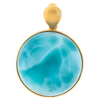 Gouden hanger met een larimar