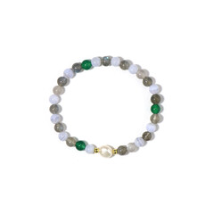Armband met een Witte zoetwater kweekparel (Riya)