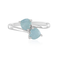 Zilveren ring met aquamarijnstenen