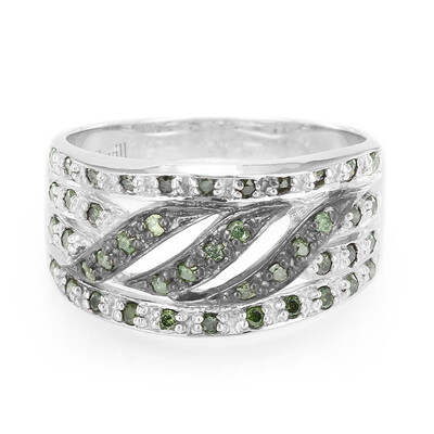Zilveren ring met Fancy diamanten