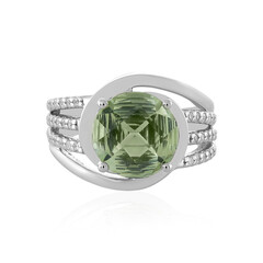 Zilveren ring met een groene amethist