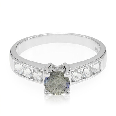 Zilveren ring met een spectroliet