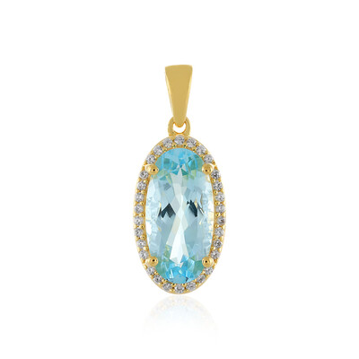Zilveren hanger met een hemel-blauwe topaas