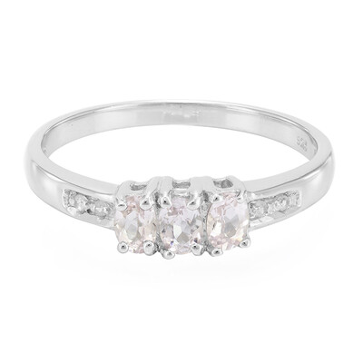Zilveren ring met roze koper toermalijnen