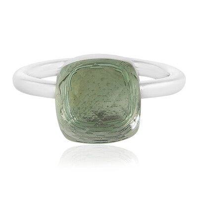 Zilveren ring met een groene amethist