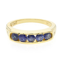 Zilveren ring met blauwe Birmese saffieren