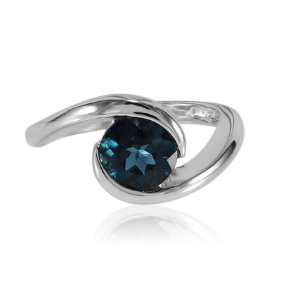 Zilveren ring met een Londen-blauwe topaas