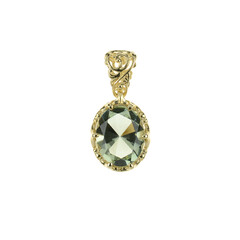 Gouden hanger met een groene amethist