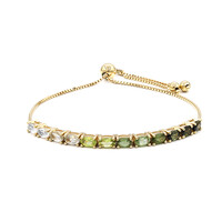 Zilveren armband met groene toermalijnen