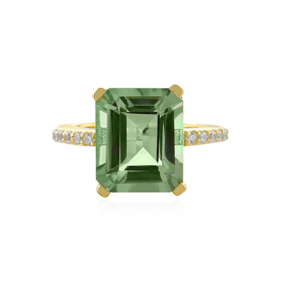 Zilveren ring met een groene amethist