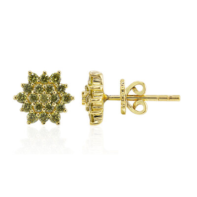 Gouden oorbellen met gele VS1 diamanten (Annette)