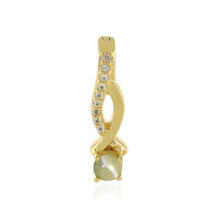 Zilveren hanger met een kattenoog-chrysoberil