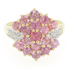 Gouden ring met Onverhitte Padparadscha Saffieren (AMAYANI)