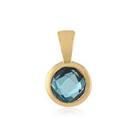 Gouden hanger met een Londen-blauwe topaas
