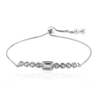 Zilveren armband met een witte topaas