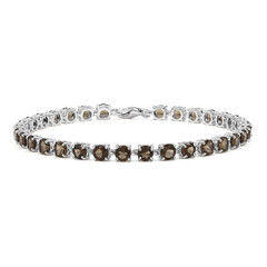 Zilveren armband met rookkwartskristallen