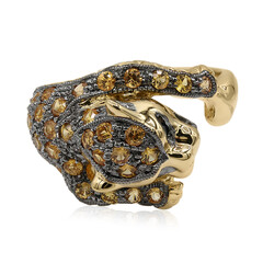 Gouden ring met oranje saffieren