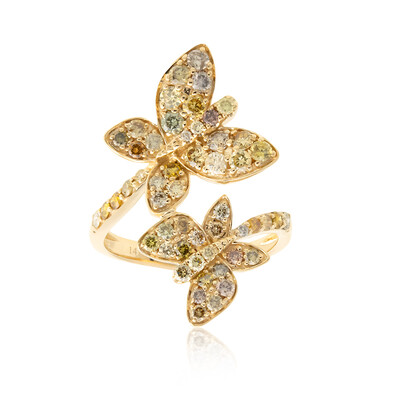 Gouden ring met SI2 Fancy Diamanten (CIRARI)