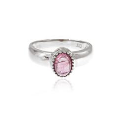 Zilveren ring met een roze toermalijn