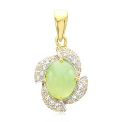 Zilveren hanger met een keizerlijk chrysopraas