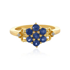 Zilveren ring met blauwe saffieren