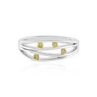 Zilveren ring met I2 Gele Diamanten